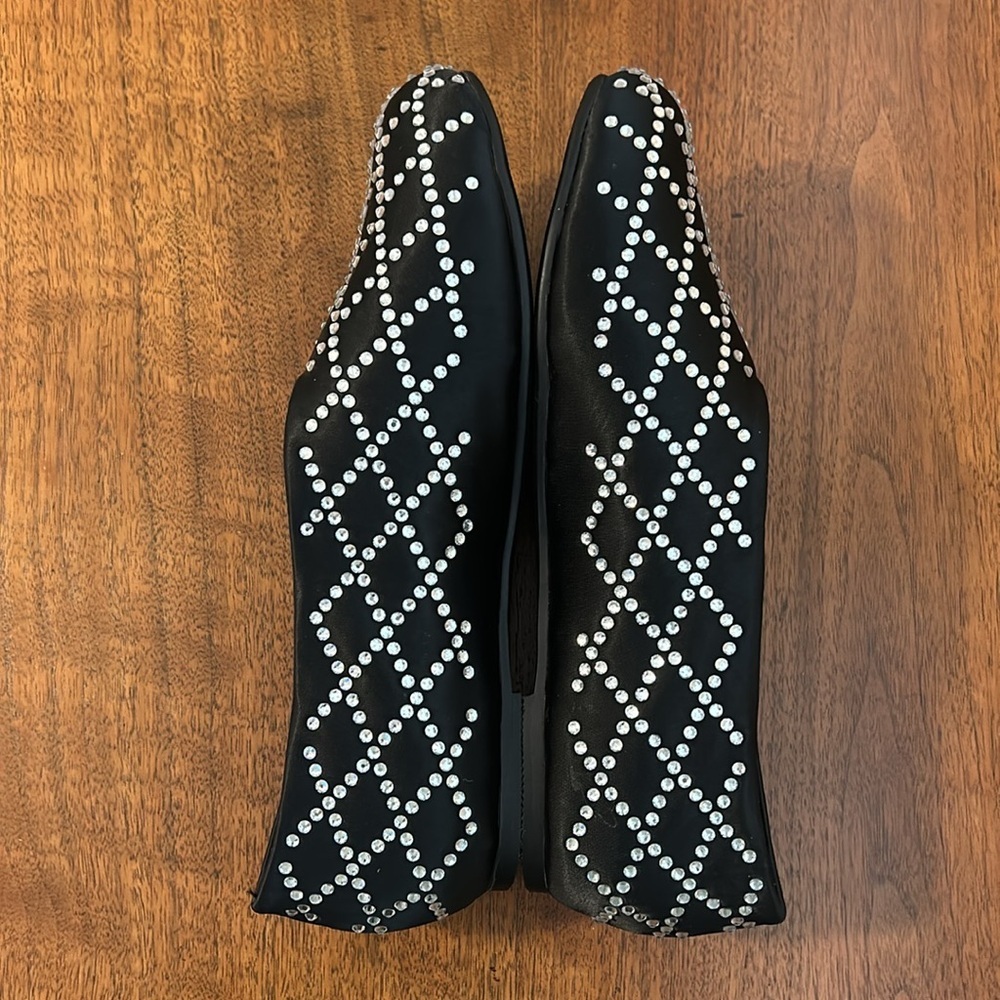 New Arqa Black Criss-Cross Embellished Ballet Flats. 39. (Runs As 8) — image 5 of 8
